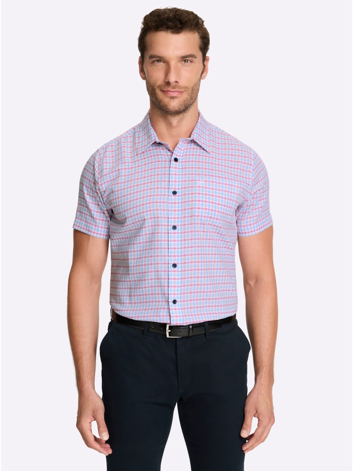 Рубашка с короткими рукавами небесно-голубого и фуксиевого цветов. WITT WEIDEN
Рубашка с короткими рукавами небесно-голубого и фуксиевого цветов. WITT WEIDEN