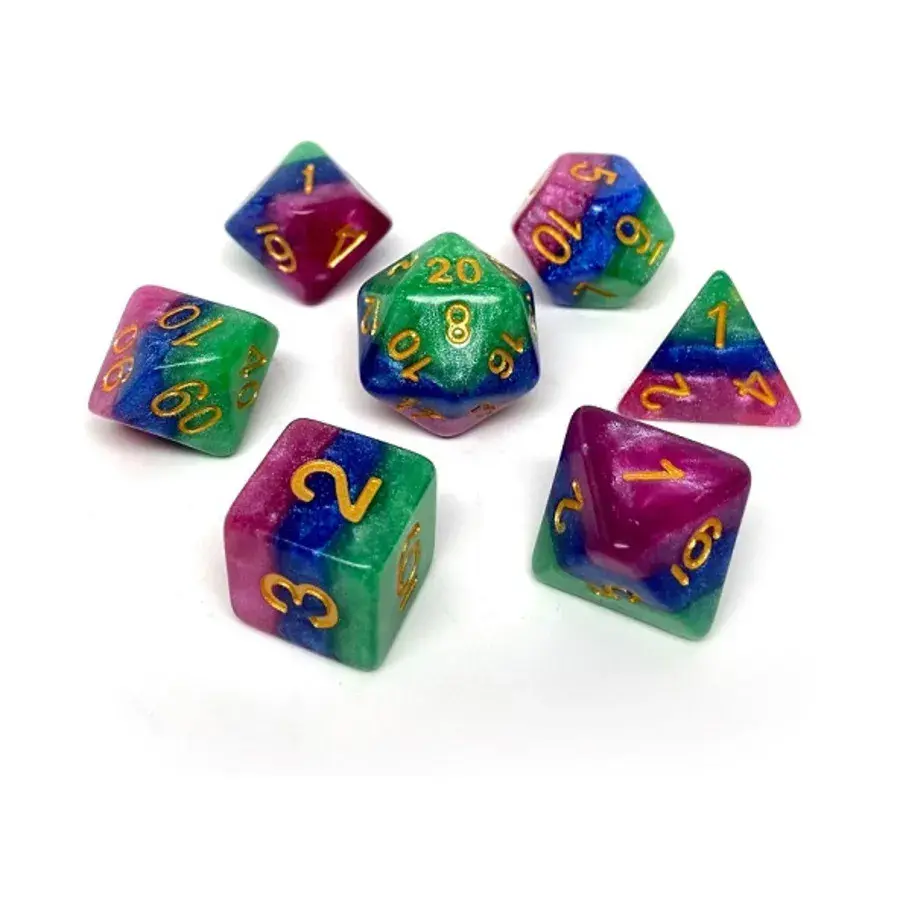 Полосатая звездная пыль с золотом (7), Dice - 7 Piece Poly Sets - Galaxy/Stardust (Easy Roller Dice)
Полосатая звездная пыль с золотом (7), Dice - 7 Piece Poly Sets - Galaxy/Stardust (Easy Roller Dice)