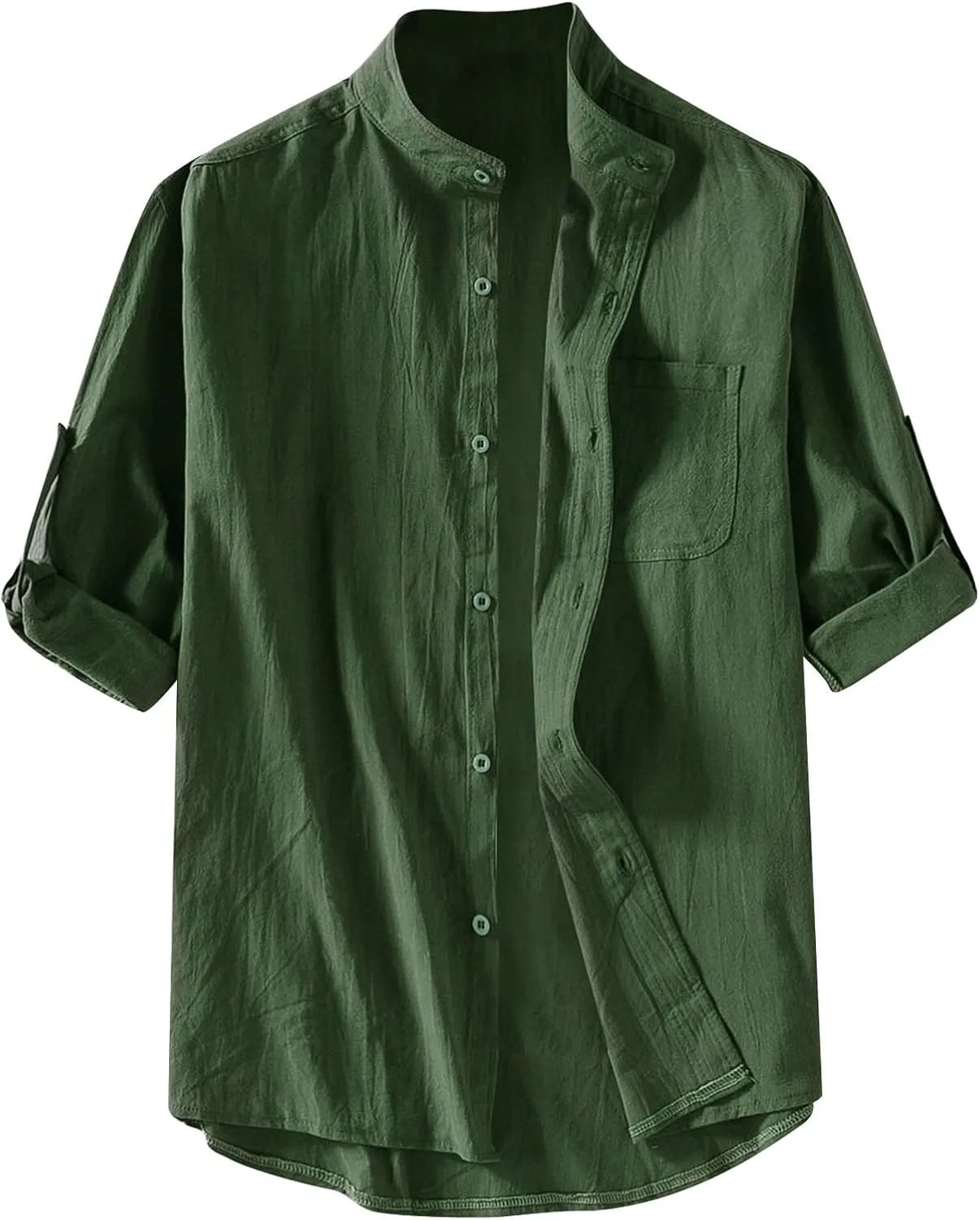 Ymosrh мужская рубашка летняя с воротником стойка, короткий рукав, хлопок-лен, свободный крой
Ymosrh мужская рубашка летняя с воротником стойка, короткий рукав, хлопок-лен, свободный крой