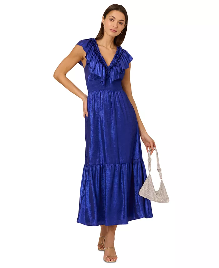 Женское миди-платье с рюшами и V-образным вырезом Adrianna, синий
Женское миди-платье с рюшами и V-образным вырезом Adrianna, синий