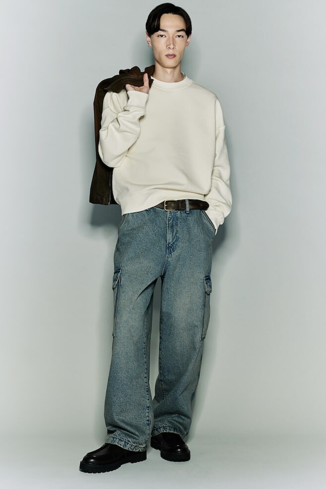 Хлопковая толстовка свободного кроя H&M, бежевый
Хлопковая толстовка свободного кроя H&M, бежевый