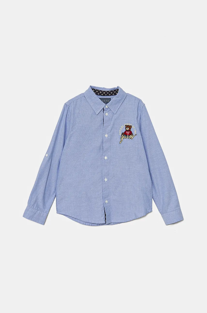 Хлопковая рубашка для детей Guess, синий
Хлопковая рубашка для детей Guess, синий