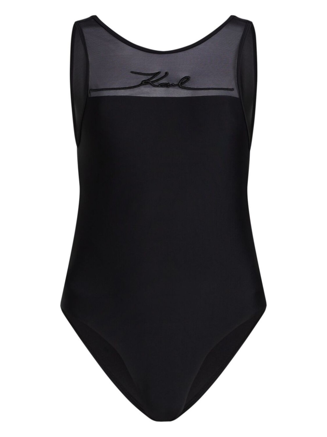 Купальник с вышитым логотипом Karl Lagerfeld, черный 
Купальник с вышитым логотипом Karl Lagerfeld, черный