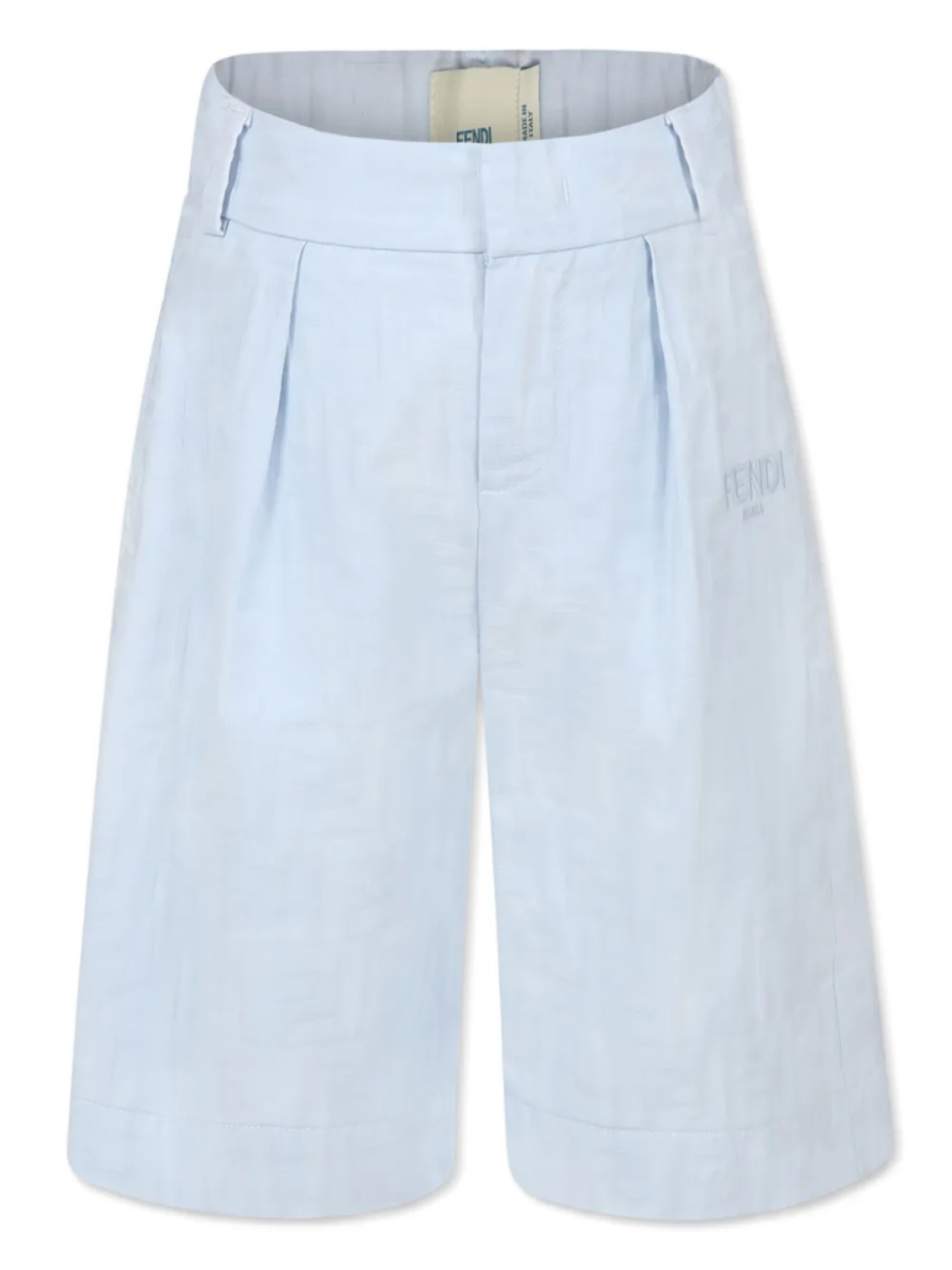 Шорты со складками и вышитым логотипом Fendi Kids, синий
Шорты со складками и вышитым логотипом Fendi Kids, синий