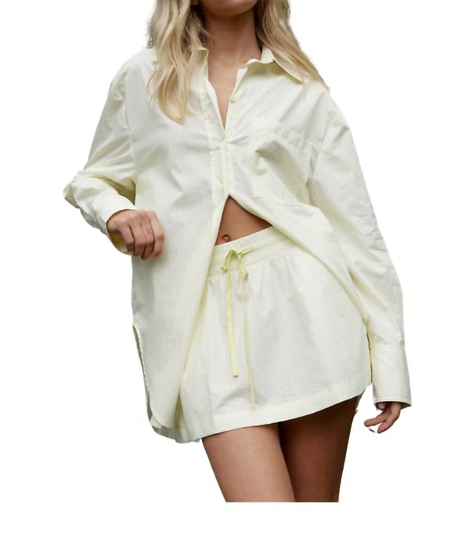 Бади Страйп рубашка с длинным рукавом в цвете пахты Aston Studio, Buttermilk
Бади Страйп рубашка с длинным рукавом в цвете пахты Aston Studio, Buttermilk