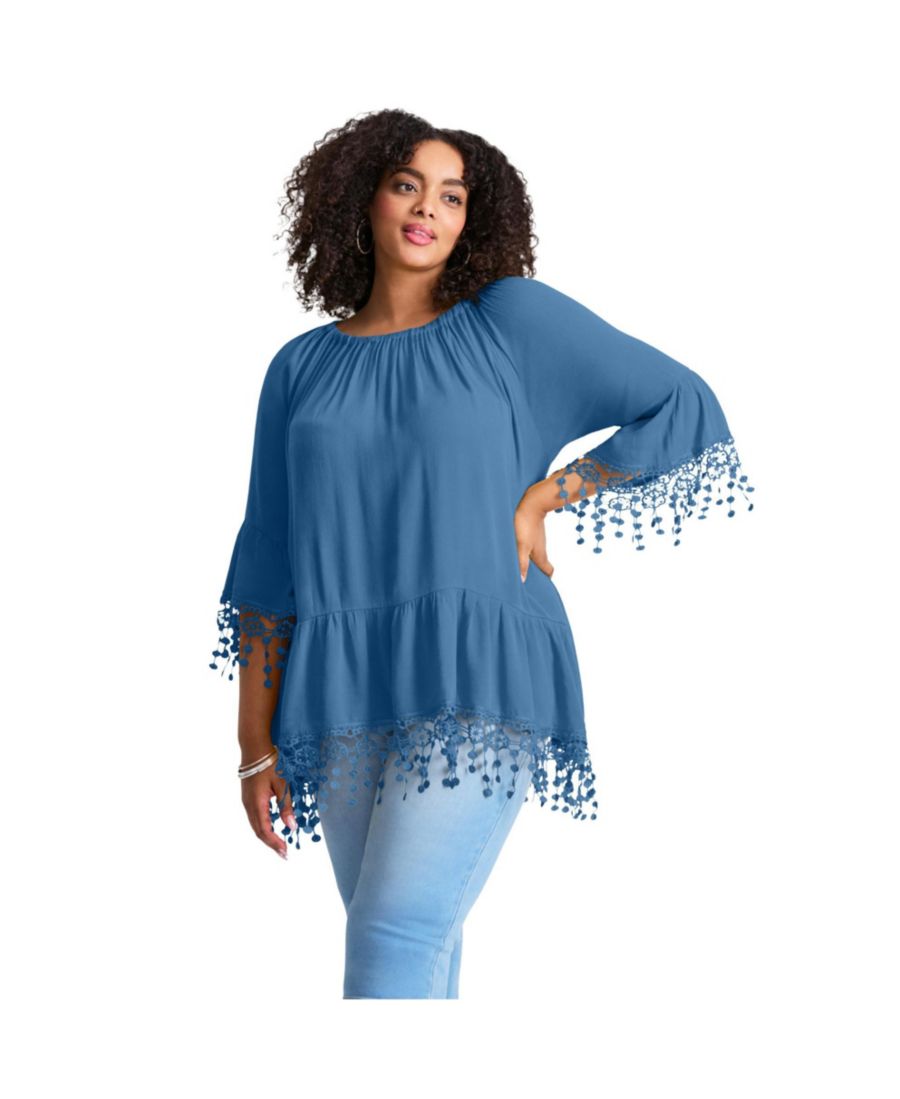 Женская туника с бахромой, выполненной крючком AVENUE, Dusty indigo
Женская туника с бахромой, выполненной крючком AVENUE, Dusty indigo