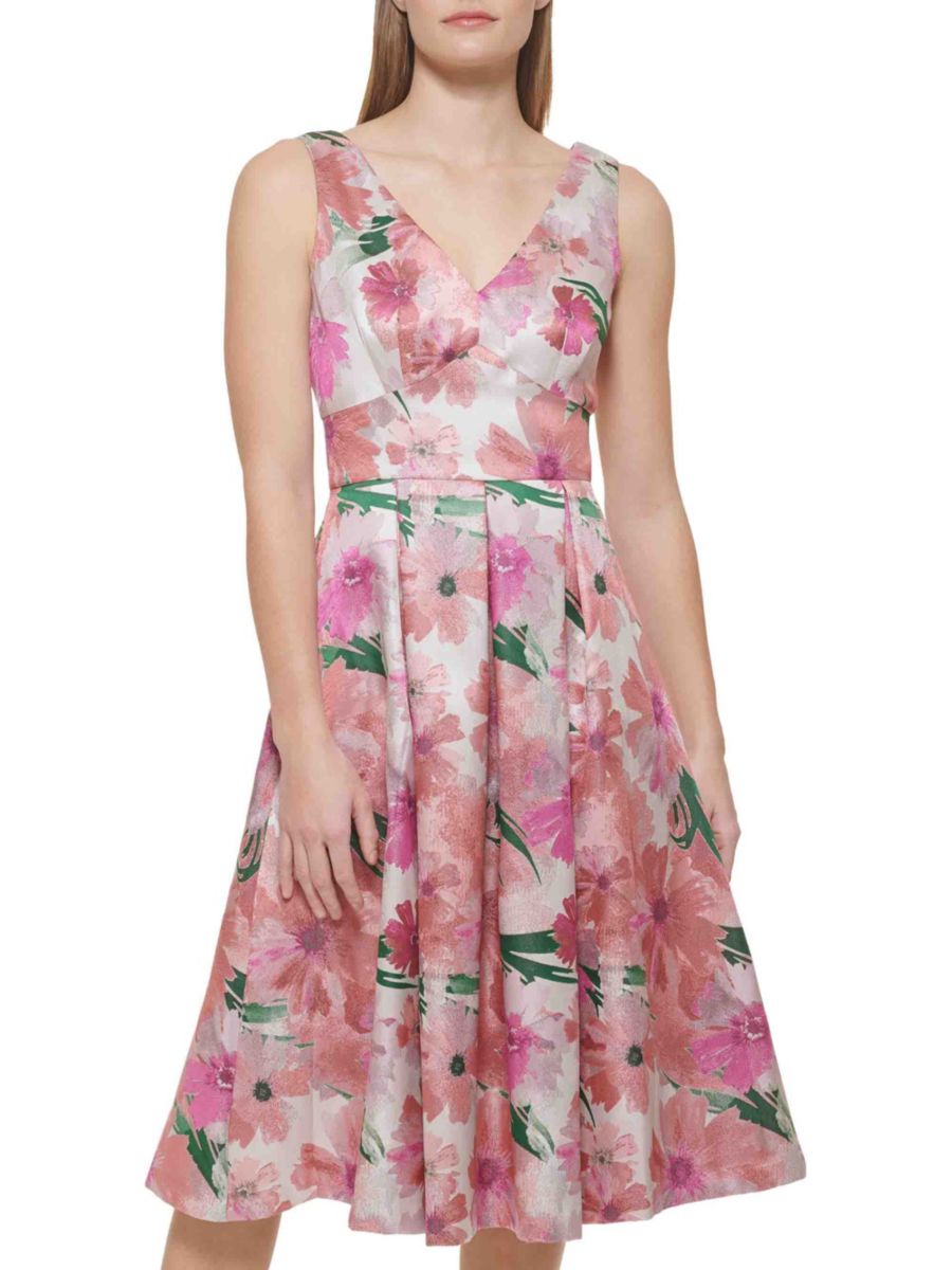 Платье миди с цветочным жаккардом, облегающее и расклешенное Eliza J, розовый
Платье миди с цветочным жаккардом, облегающее и расклешенное Eliza J, розовый