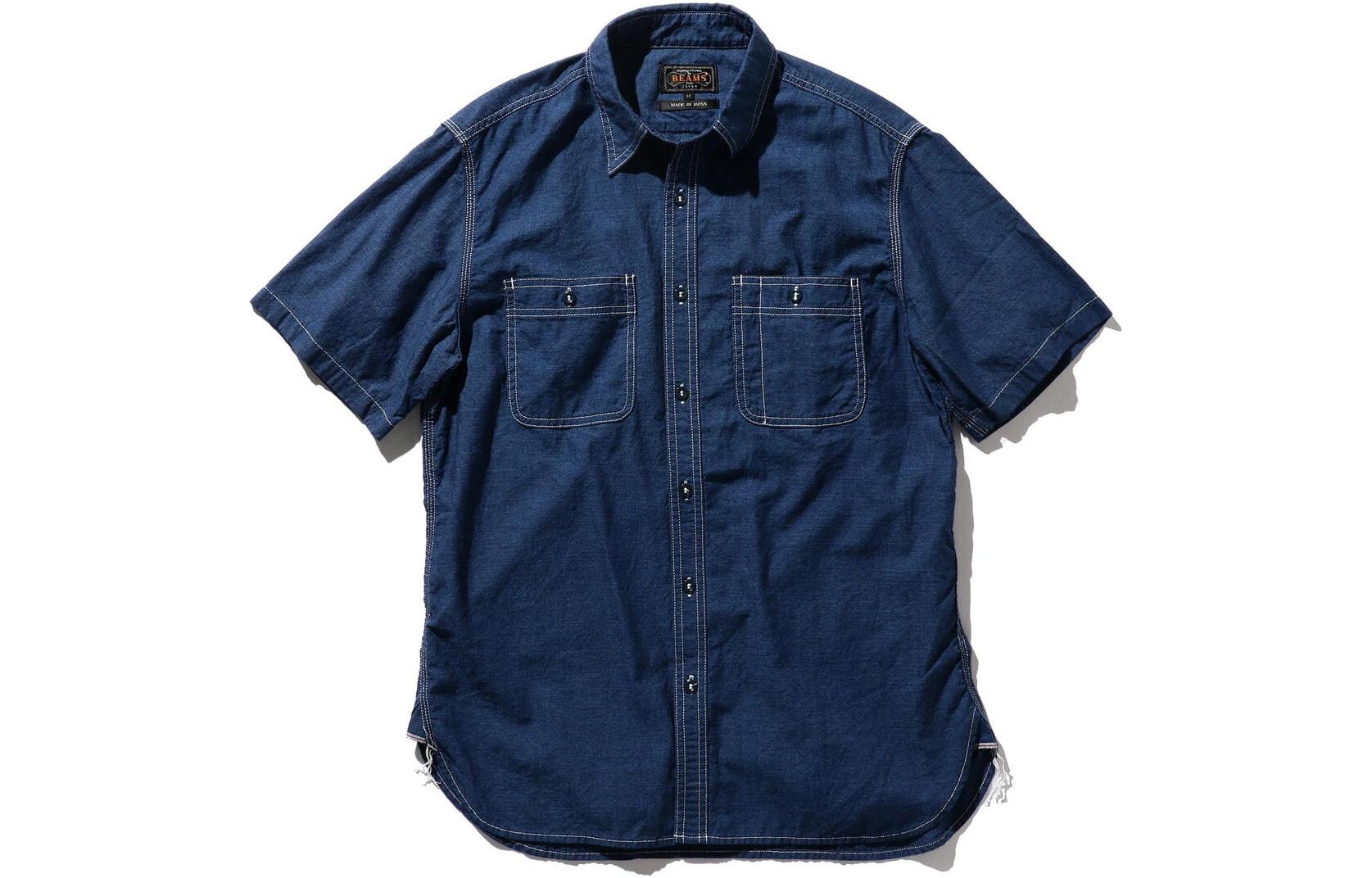 Плюсовая рубашка из шамбре Beams, индиго
Плюсовая рубашка из шамбре Beams, индиго