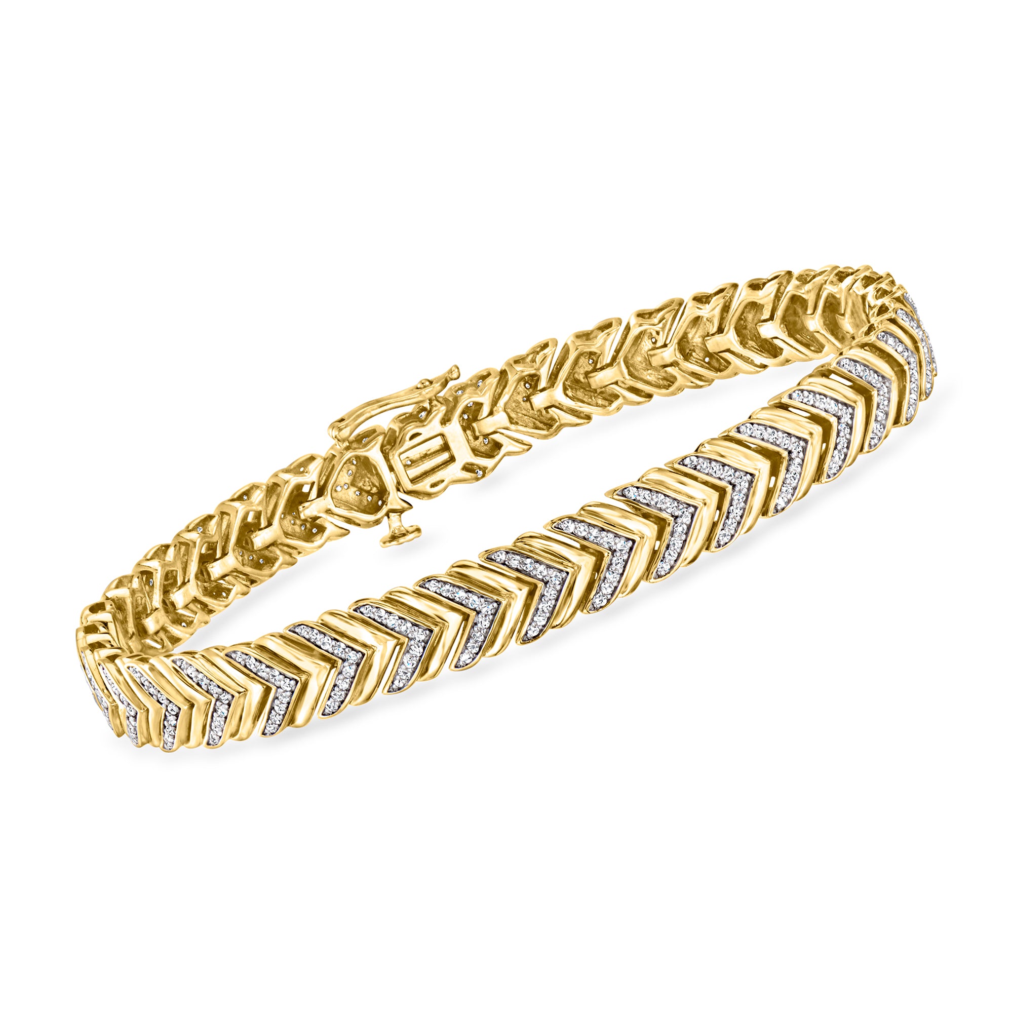 Браслет Ross-Simons Diamond Chevron-Link из 18-каратного золота поверх стерлингового серебра Ross-Simons, 7 In
Браслет Ross-Simons Diamond Chevron-Link из 18-каратного золота поверх стерлингового серебра Ross-Simons, 7 In