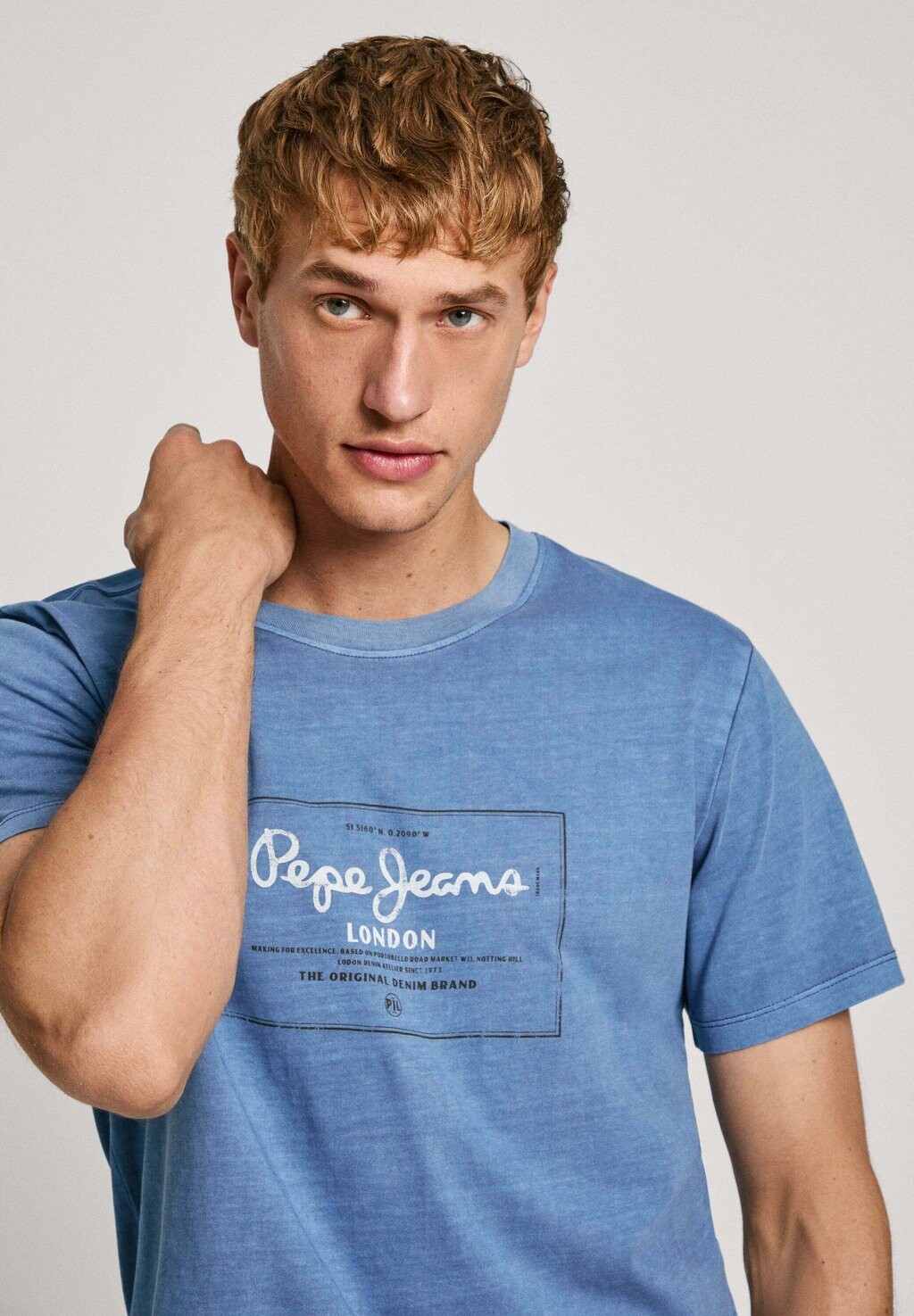 Футболка с принтом Pepe Jeans, синий 
Футболка с принтом Pepe Jeans, синий