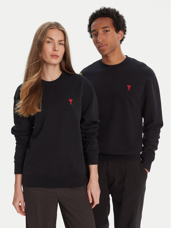 Свитшот regular fit BFUSW035.730 Ami Paris, чёрный 
Свитшот regular fit BFUSW035.730 Ami Paris, чёрный