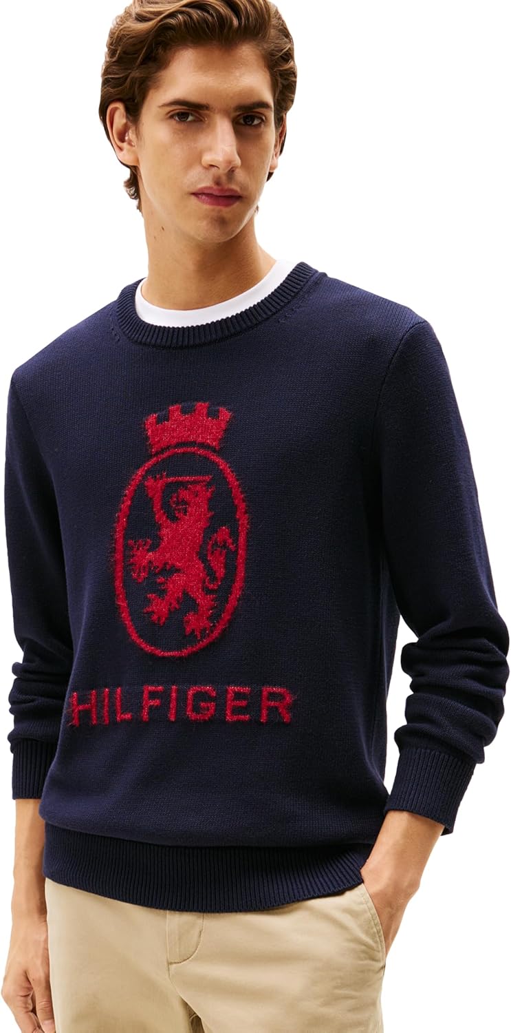 Мужской хлопковый свитер Tommy Hilfiger Crest Crewneck, легкий пуловер, Desert Sky/Regatta Red
Мужской хлопковый свитер Tommy Hilfiger Crest Crewneck, легкий пуловер, Desert Sky/Regatta Red