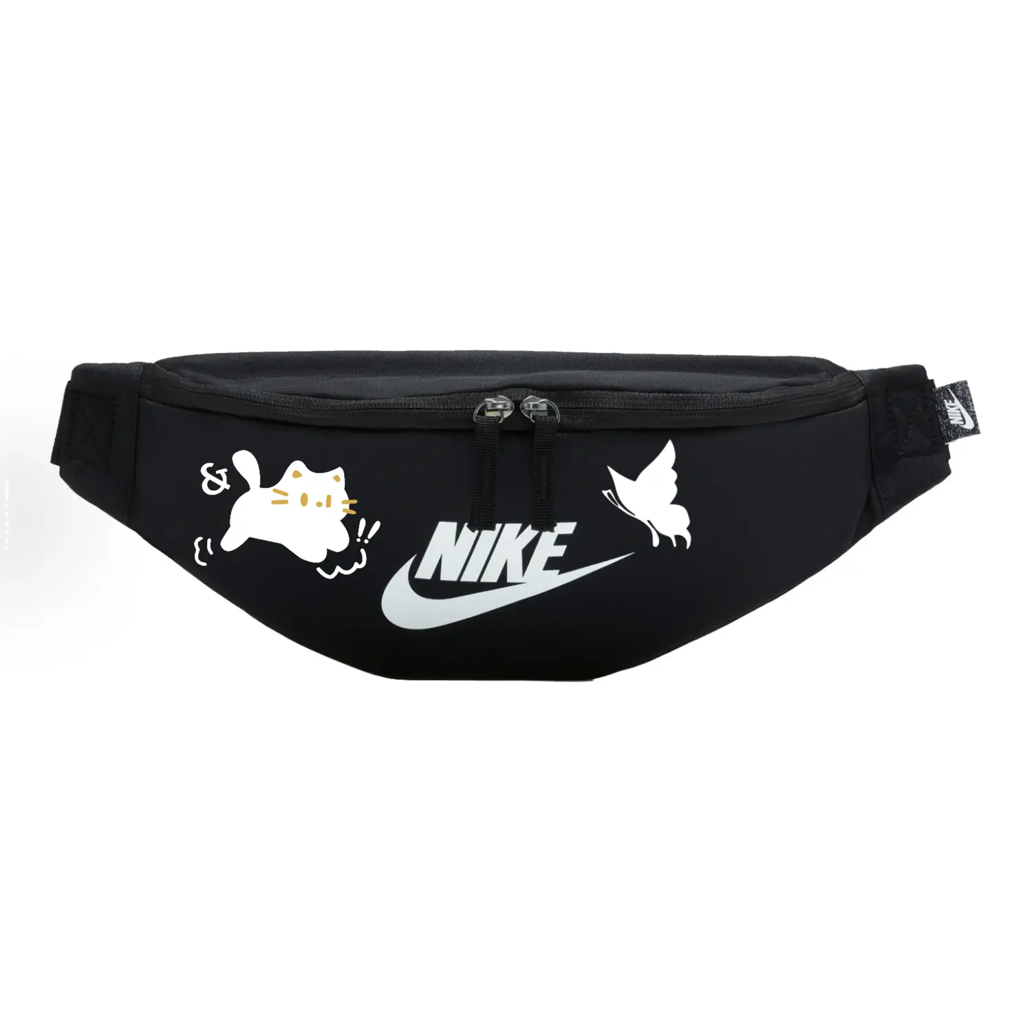 Nike Полиэстеровая поясная сумка унисекс черная, Butterfly and Cat
Nike Полиэстеровая поясная сумка унисекс черная, Butterfly and Cat