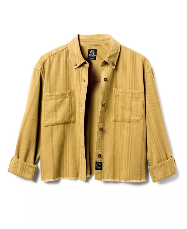 Женская укороченная фланелевая рубашка в тональную полоску Junk Food Clothing, желтый
Женская укороченная фланелевая рубашка в тональную полоску Junk Food Clothing, желтый