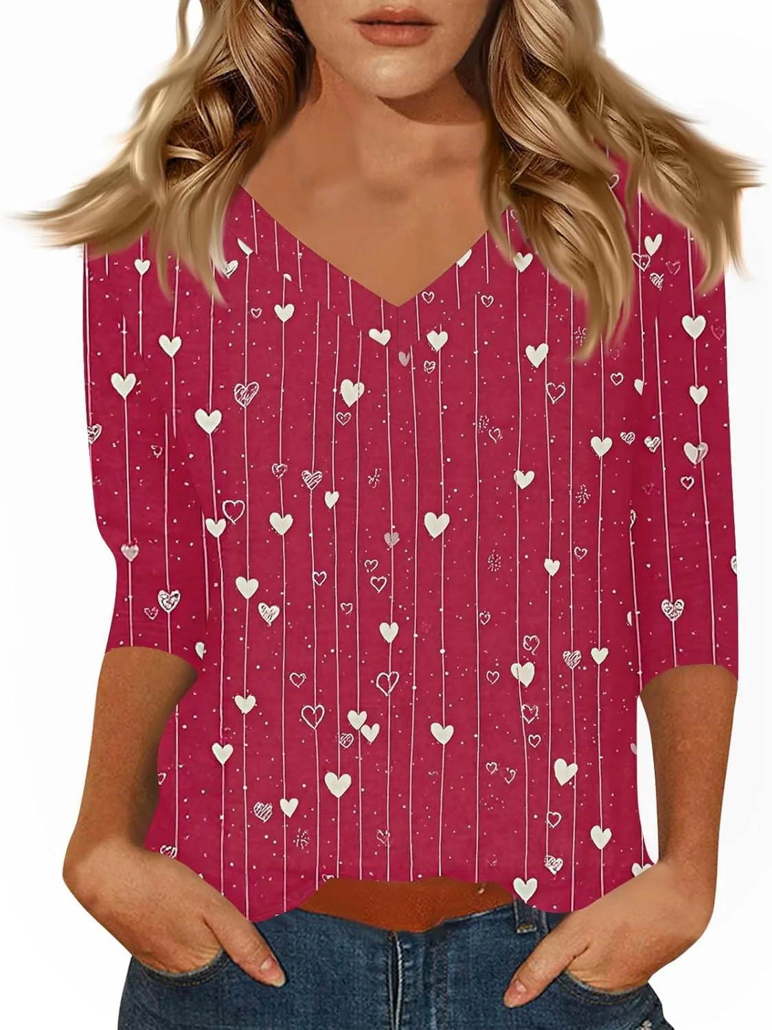 Женская футболка с принтом и V-образным вырезом, 3/4 рукава
Женская футболка с принтом и V-образным вырезом, 3/4 рукава