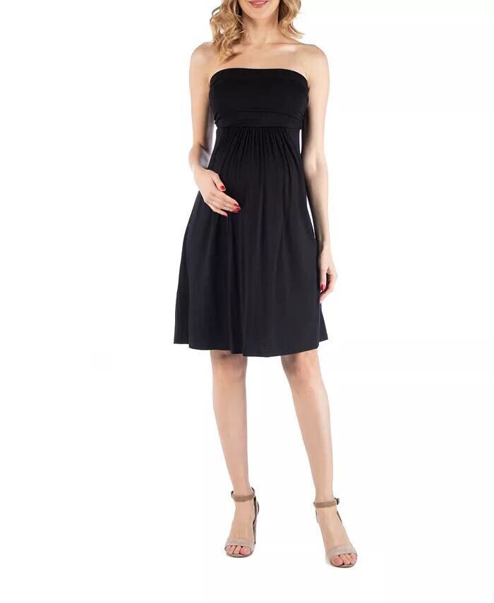 Короткое платье для беременных с завышенной талией и топом-бандо 24seven Comfort Apparel, черный
Короткое платье для беременных с завышенной талией и топом-бандо 24seven Comfort Apparel, черный