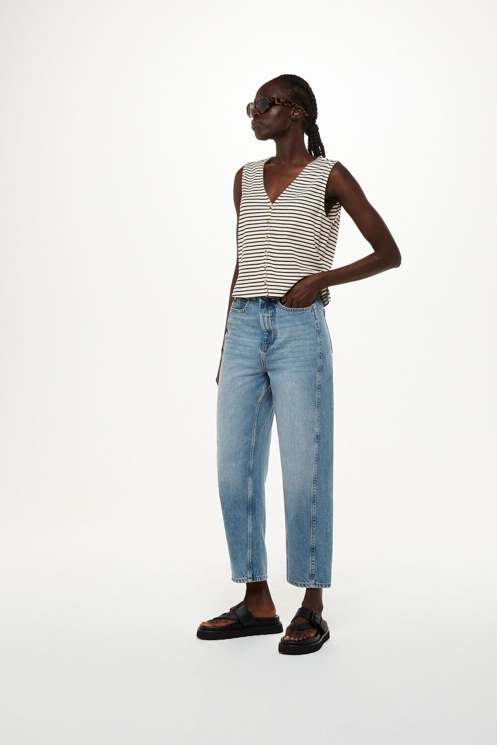 Майка в рубчатую полоску с застежкой на пуговицы Whistles, белый
Майка в рубчатую полоску с застежкой на пуговицы Whistles, белый