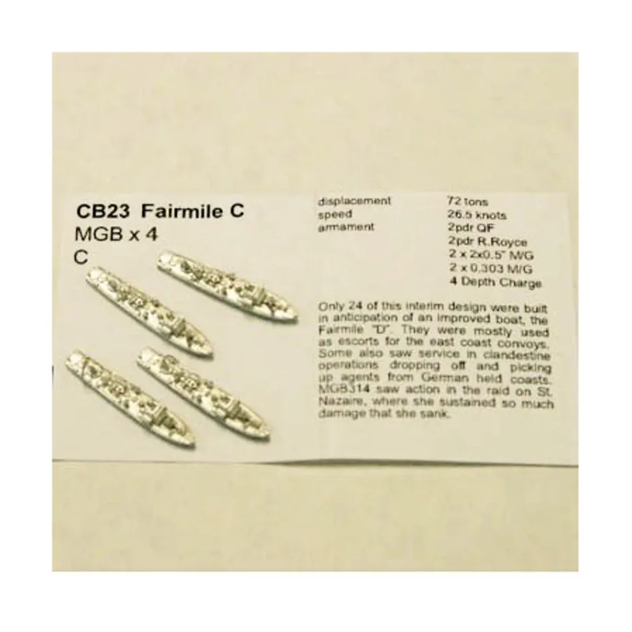 Фэйрмейл C МГБ, Figurehead Ships - WWII Coastal Forces - British (1:1250) (Noble Miniatures)
Фэйрмейл C МГБ, Figurehead Ships - WWII Coastal Forces - British (1:1250) (Noble Miniatures)