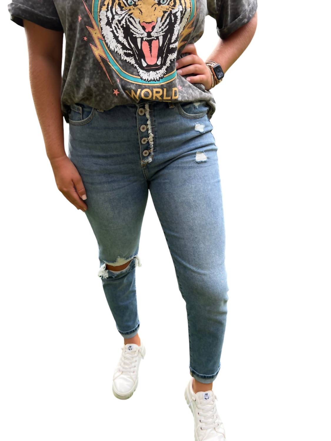 Джинсы Mom с высокой посадкой средней степени стирки KanCan, цвет medium wash
Джинсы Mom с высокой посадкой средней степени стирки KanCan, цвет medium wash