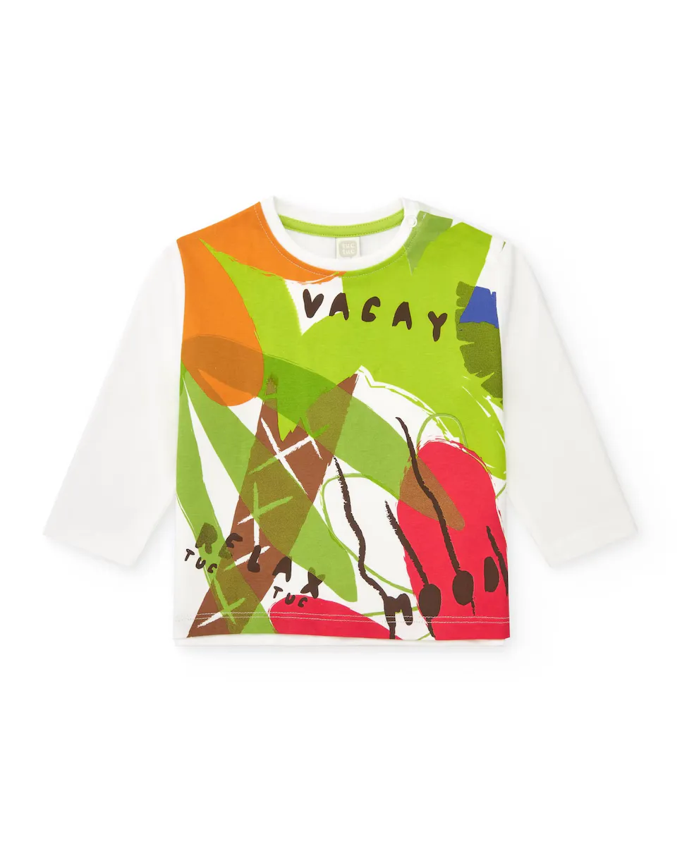 Футболка с длинными рукавами и тропическим принтом для мальчика Tuc tuc, белый
Футболка с длинными рукавами и тропическим принтом для мальчика Tuc tuc, белый