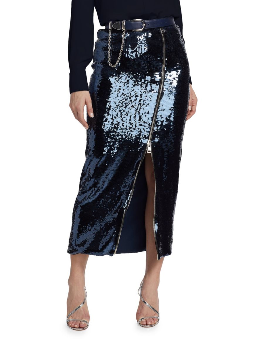 Юбка миди на молнии с пайетками от Emery Brandon Maxwell, темно-синий
Юбка миди на молнии с пайетками от Emery Brandon Maxwell, темно-синий