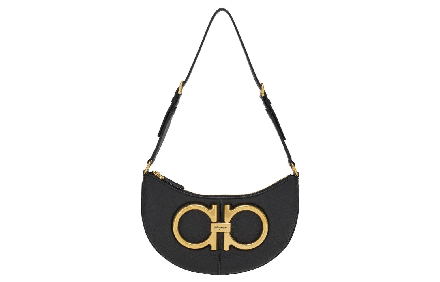 Ferragamo Кожаная сумка через плечо из коровьей кожи, женская черная
Ferragamo Кожаная сумка через плечо из коровьей кожи, женская черная