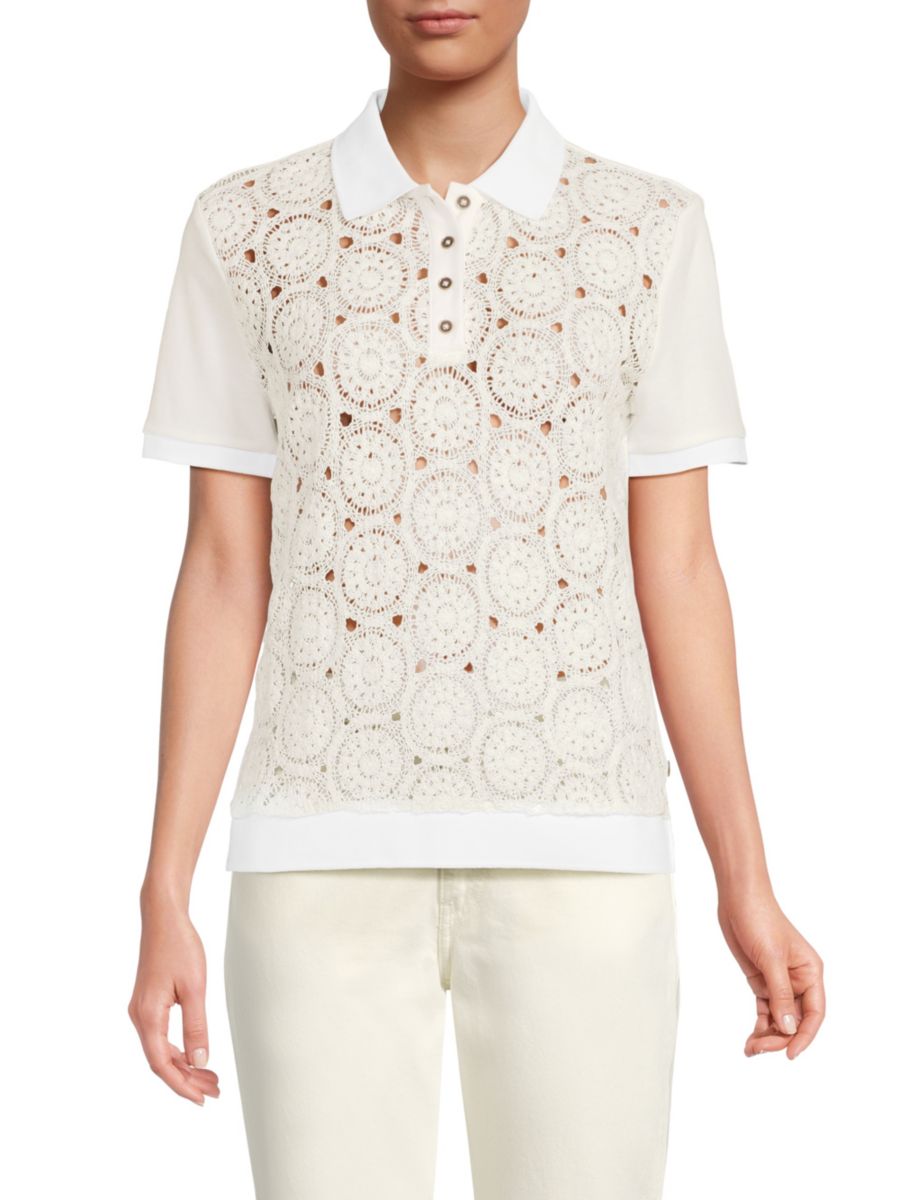 Рубашка-поло из хлопка с круговой кружевной накладкой в рубчик Tommy Hilfiger, слоновая кость
Рубашка-поло из хлопка с круговой кружевной накладкой в рубчик Tommy Hilfiger, слоновая кость