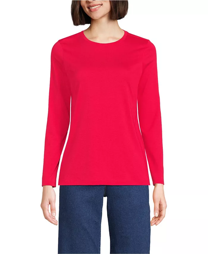 Женская свободная футболка с длинным рукавом и круглым вырезом из хлопка Supima Lands' End, розовый
Женская свободная футболка с длинным рукавом и круглым вырезом из хлопка Supima Lands' End, розовый