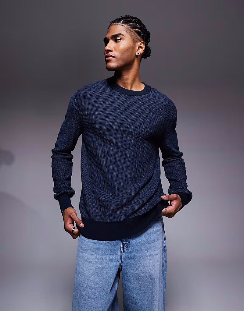 Джемпер Klapok стандартного кроя с круглым вырезом, текстурированная вязка, темно-синий Boss Orange
Джемпер Klapok стандартного кроя с круглым вырезом, текстурированная вязка, темно-синий Boss Orange