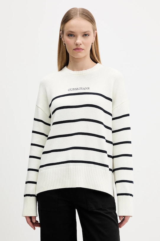 Хлопковый свитер Guess Jeans, бежевый
Хлопковый свитер Guess Jeans, бежевый