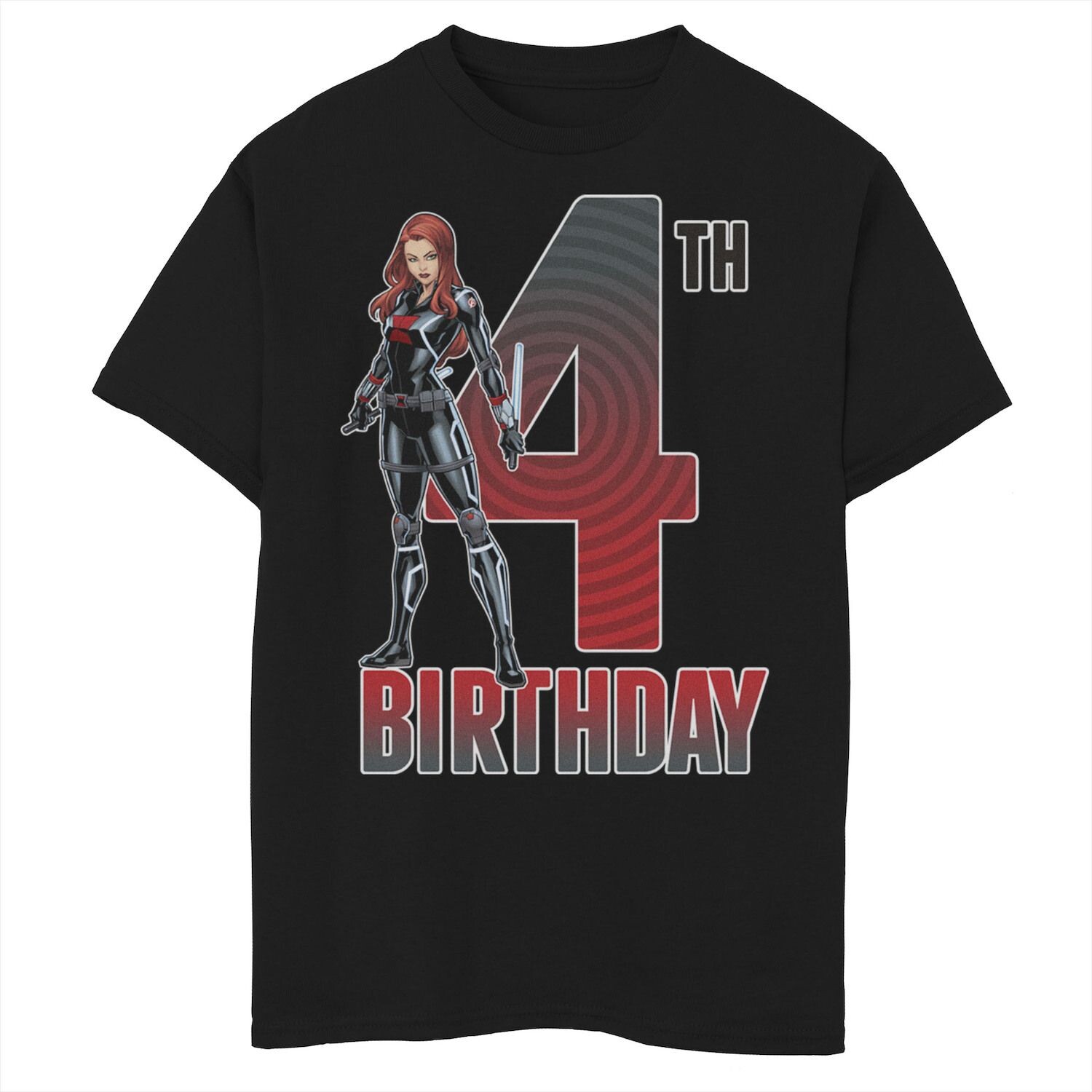 Футболка с рисунком на 4-й день рождения Marvel Black Widow для мальчиков 8–20 лет Marvel 
Футболка с рисунком на 4-й день рождения Marvel Black Widow для мальчиков 8–20 лет Marvel