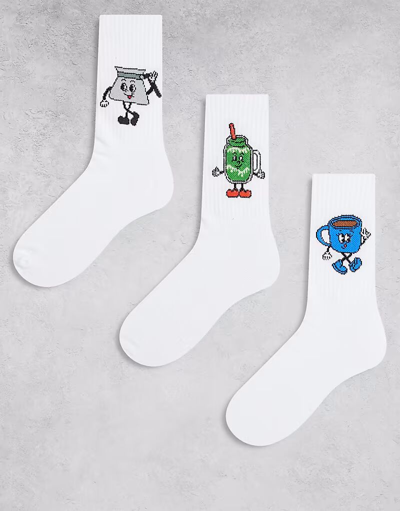 3 пары носков с изображением персонажей матча в белом цвете Asos Design
3 пары носков с изображением персонажей матча в белом цвете Asos Design