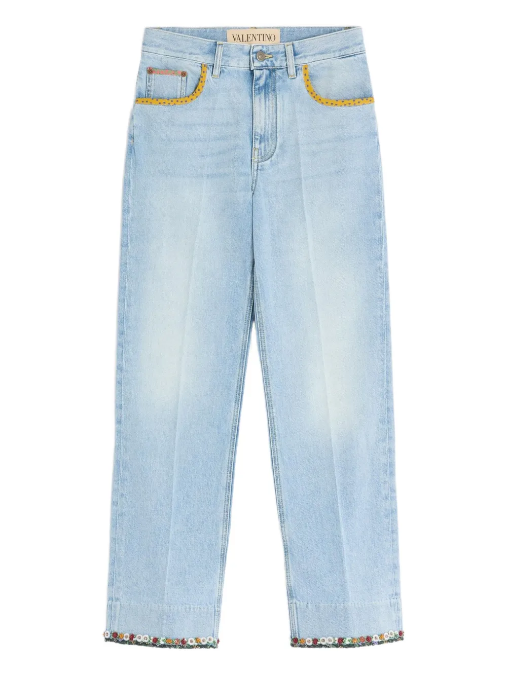 Джинсы с цветочным подолом и выцветшим краем VALENTINO GARAVANI
Джинсы с цветочным подолом и выцветшим краем VALENTINO GARAVANI
