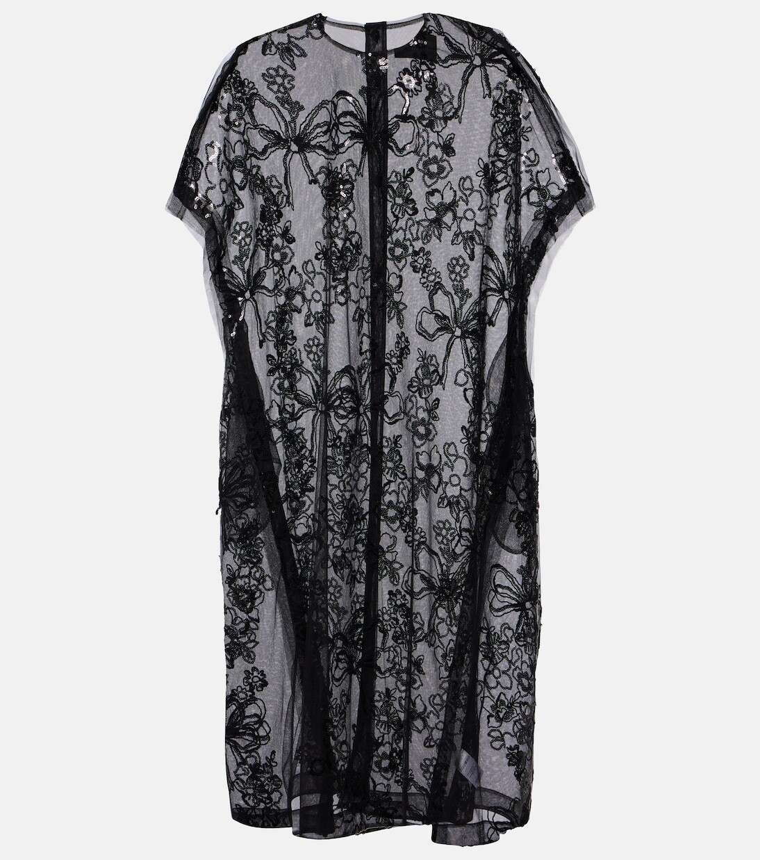 Украшенное платье миди из тюля с накладками Simone Rocha, черный
Украшенное платье миди из тюля с накладками Simone Rocha, черный