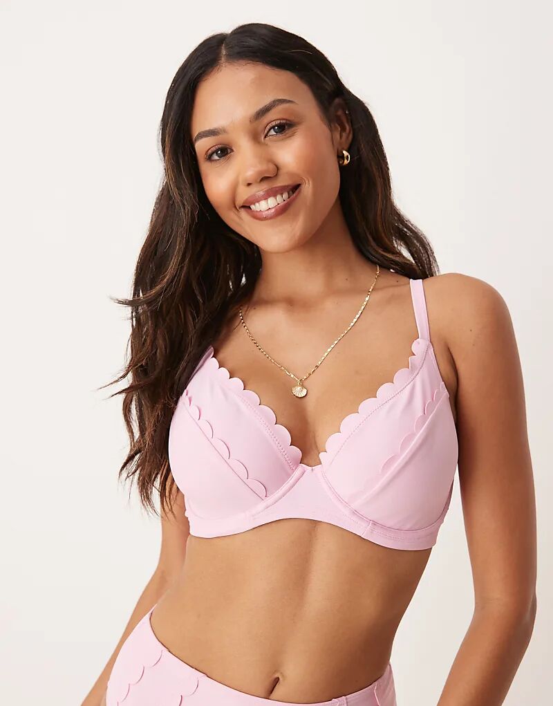 Верх бикини на косточках Peek & Beau с двумя фестончатыми деталями нежно-розового цвета
Верх бикини на косточках Peek & Beau с двумя фестончатыми деталями нежно-розового цвета