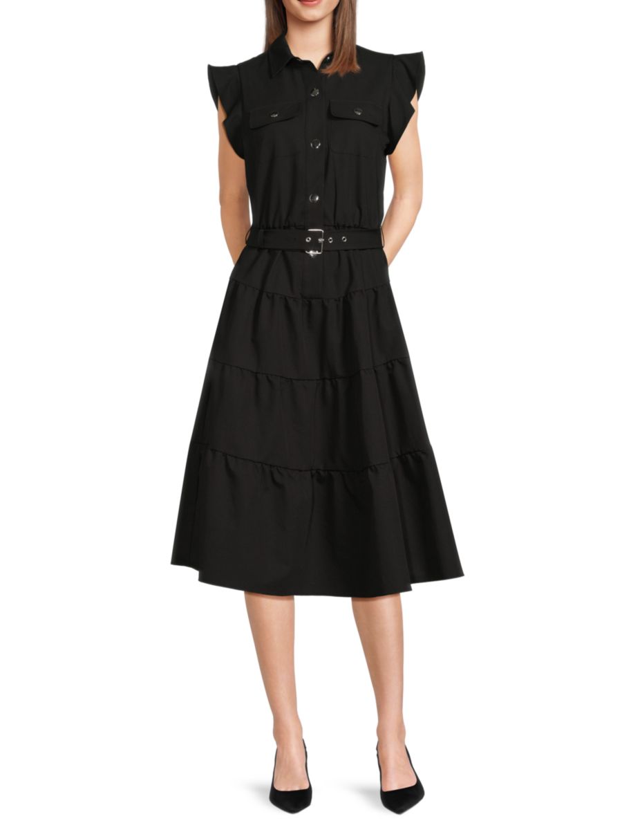Платье миди с застежкой-кнопкой и ярусами Tahari, черный
Платье миди с застежкой-кнопкой и ярусами Tahari, черный
