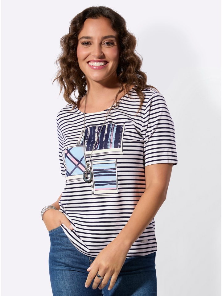 Полосатая рубашка с принтом экрю и темно-синего цвета WITT WEIDEN
Полосатая рубашка с принтом экрю и темно-синего цвета WITT WEIDEN