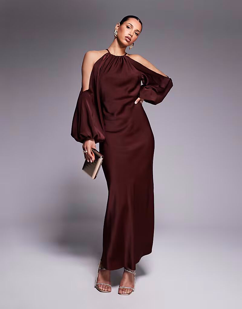 Платье-блузон макси с открытыми плечами Asos Design, оранжево-коричневый
Платье-блузон макси с открытыми плечами Asos Design, оранжево-коричневый