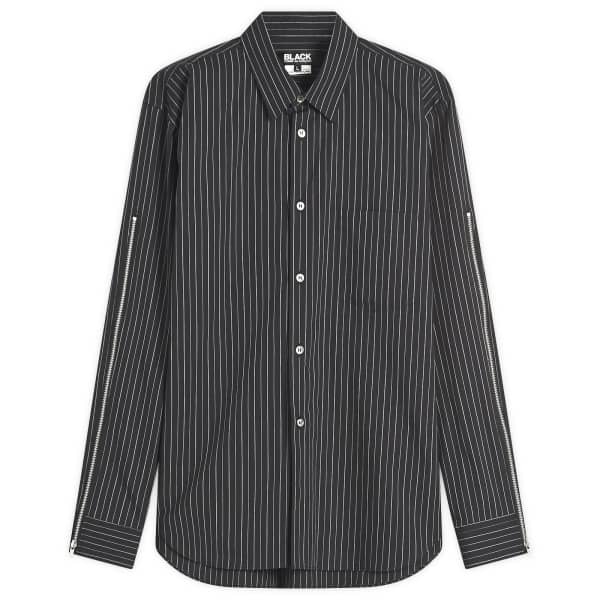 Рубашка с застежкой-молнией в тонкую полоску Comme Des Garçons Black, синий 
Рубашка с застежкой-молнией в тонкую полоску Comme Des Garçons Black, синий