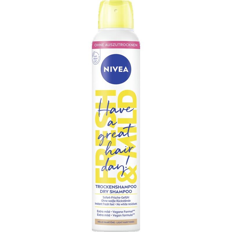 Сухой шампунь Fresh & Mild для светлых тонов волос NIVEA, 200 ml
Сухой шампунь Fresh & Mild для светлых тонов волос NIVEA, 200 ml