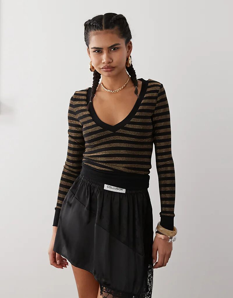 Длинный трикотажный топ Annora в золотую полоску Motel
Длинный трикотажный топ Annora в золотую полоску Motel