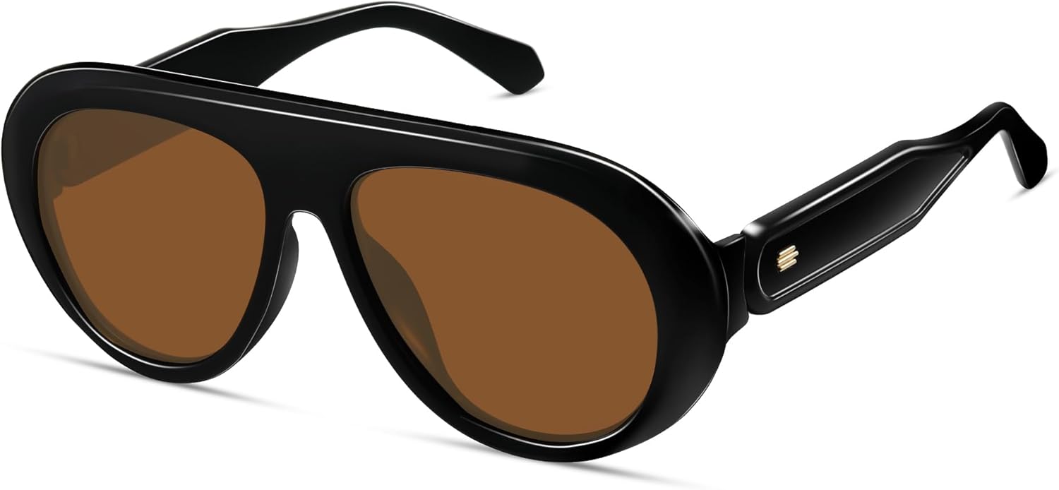 Большие поляризованные солнцезащитные очки-авиаторы для женщин и мужчин, ретро-очки круглой формы, модные солнцезащитные очки в стиле 70-х, винтажные солнцезащитные очки CL014 Colrea, Black Frame/Brown Lenses
Большие поляризованные солнцезащитные очки-авиаторы для женщин и мужчин, ретро-очки круглой формы, модные солнцезащитные очки в стиле 70-х, винтажные солнцезащитные очки CL014 Colrea, Black Frame/Brown Lenses