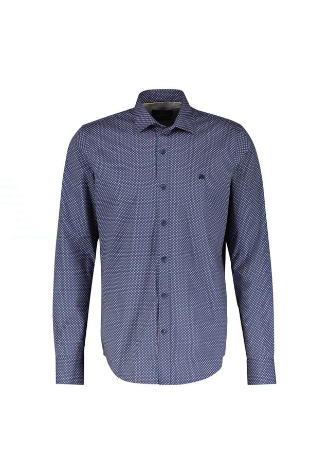 Модная рубашка с геометрическим узором и воротником-стойкой Lerros, синий 
Модная рубашка с геометрическим узором и воротником-стойкой Lerros, синий