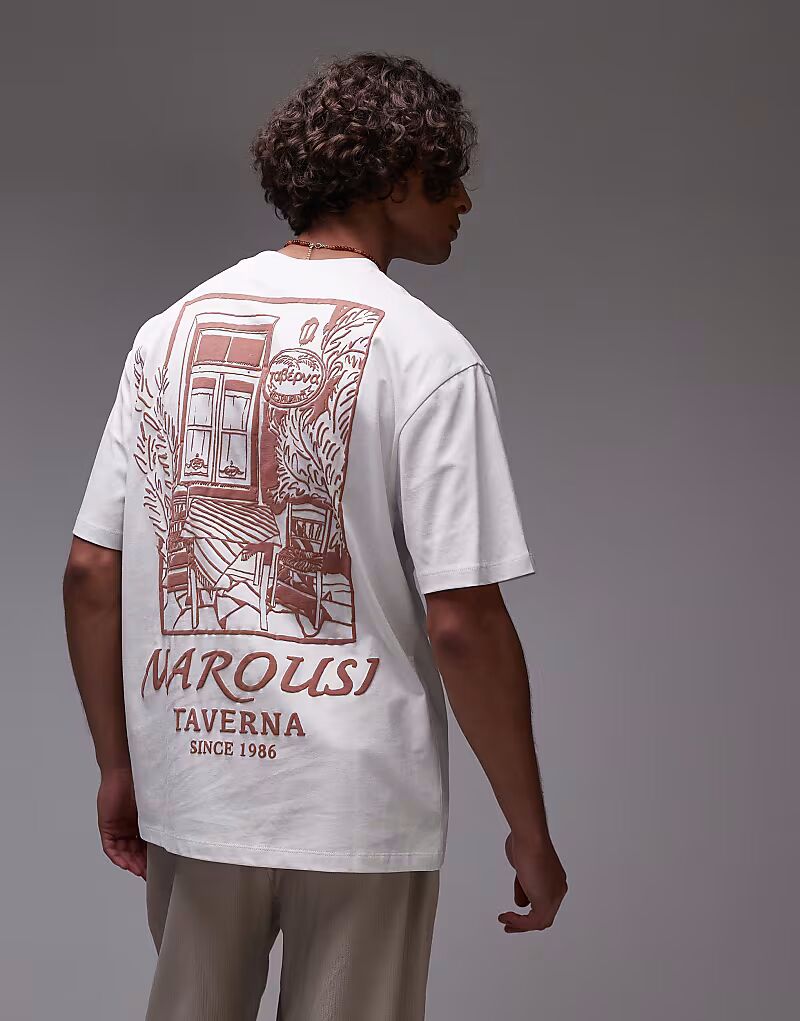 Футболка Topman свободного кроя с принтом «таверна» спереди и сзади белого цвета
Футболка Topman свободного кроя с принтом «таверна» спереди и сзади белого цвета