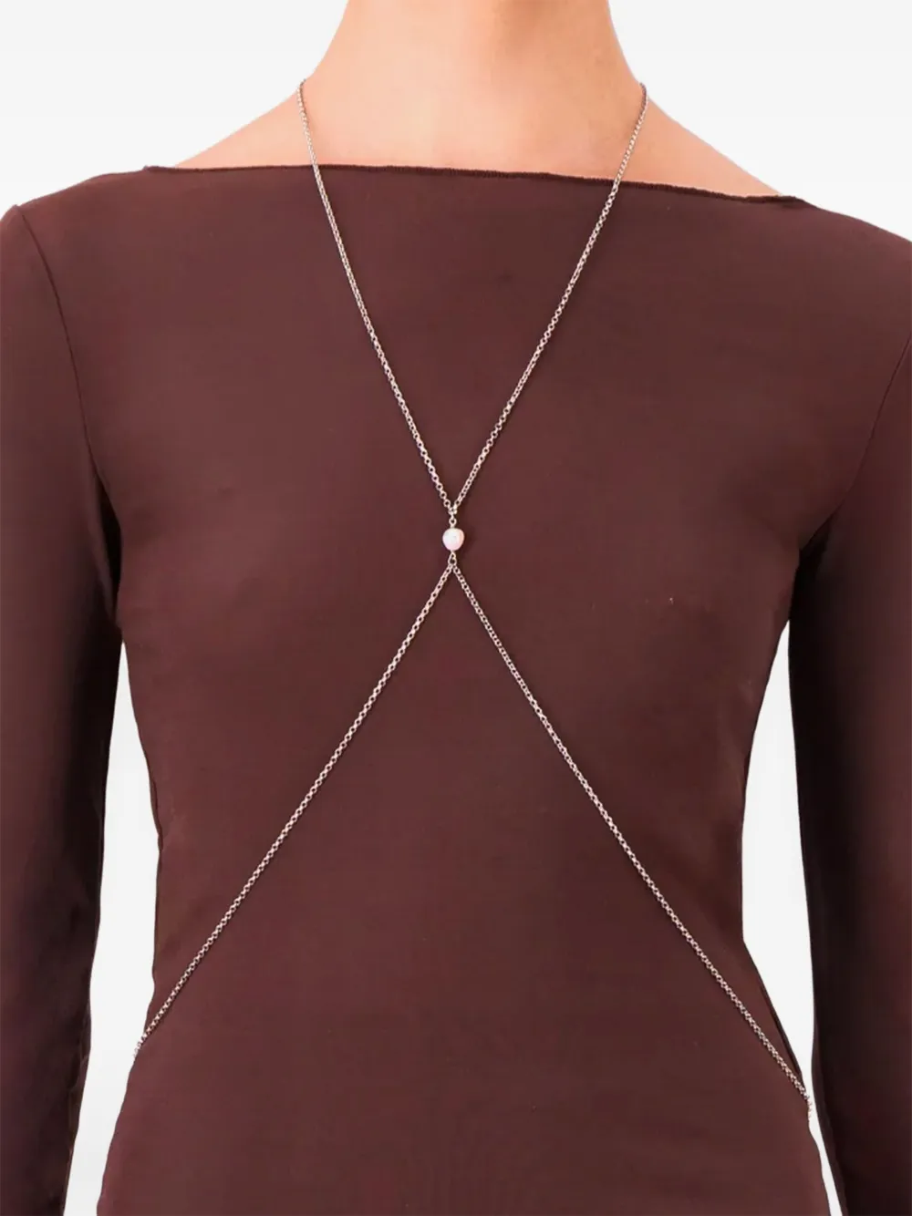 Цепочка на тело с жемчугом Justine Clenquet, серебряный
Цепочка на тело с жемчугом Justine Clenquet, серебряный