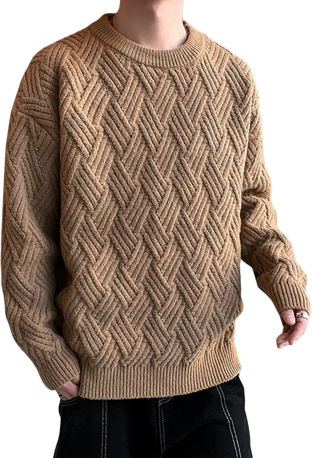 Мужской свитер с косой вязкой
Мужской свитер с косой вязкой