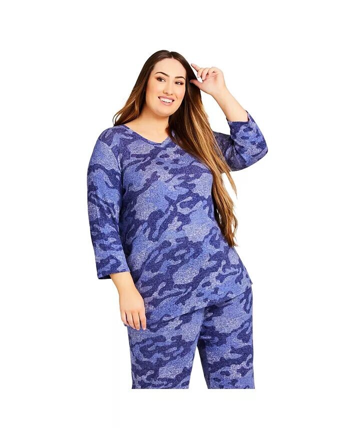 Плюс размер Камуфляжный топ Hacci AVENUE, фиолетовый
Плюс размер Камуфляжный топ Hacci AVENUE, фиолетовый