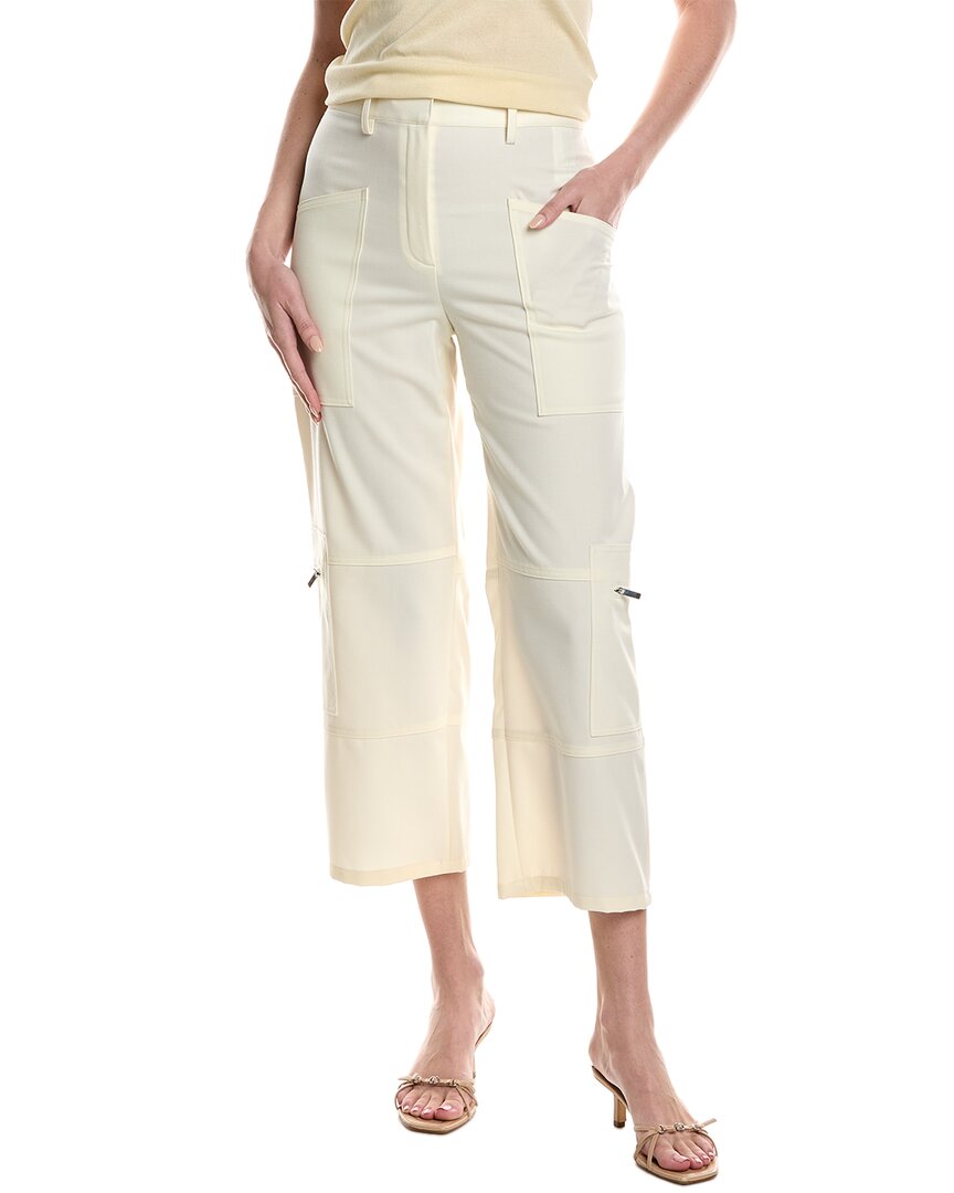 Теория Утилитарные укороченные брюки Theory, белый 
Теория Утилитарные укороченные брюки Theory, белый