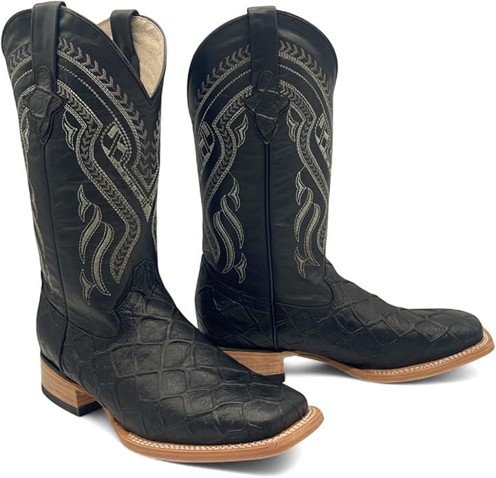Мужские ковбойские ботинки Western с квадратным носком из натуральной кожи с экзотическим принтом рыбы пиараруку - черные Generic
Мужские ковбойские ботинки Western с квадратным носком из натуральной кожи с экзотическим принтом рыбы пиараруку - черные Generic