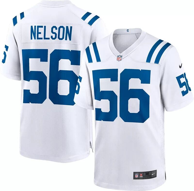 Мужская белая игровая майка Nike Indianapolis Colts Quenton Nelson #56 
Мужская белая игровая майка Nike Indianapolis Colts Quenton Nelson #56